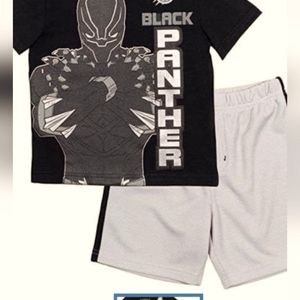 Marvel Avengers Iron Man Black Panther T-Shirt & Shorts Set Size 3T